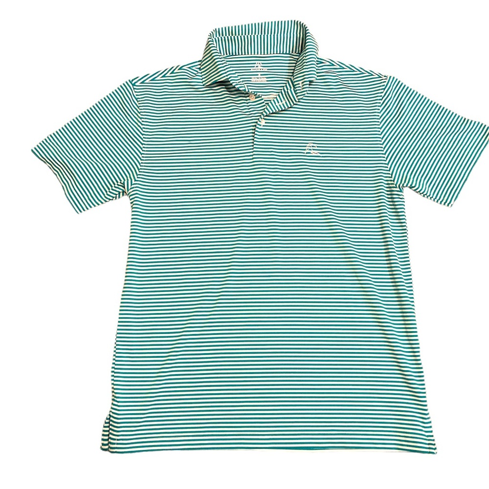 Rhoback Performance Golf Polo Striped Shirt Size S Designed in USA Made in Korea